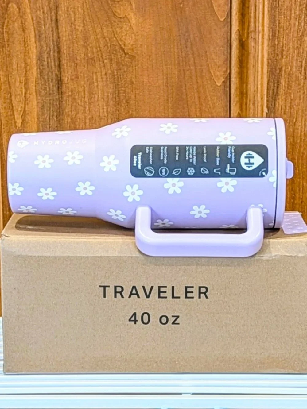 Hydrojug Jane Collection Purple Flower Traveler 40oz